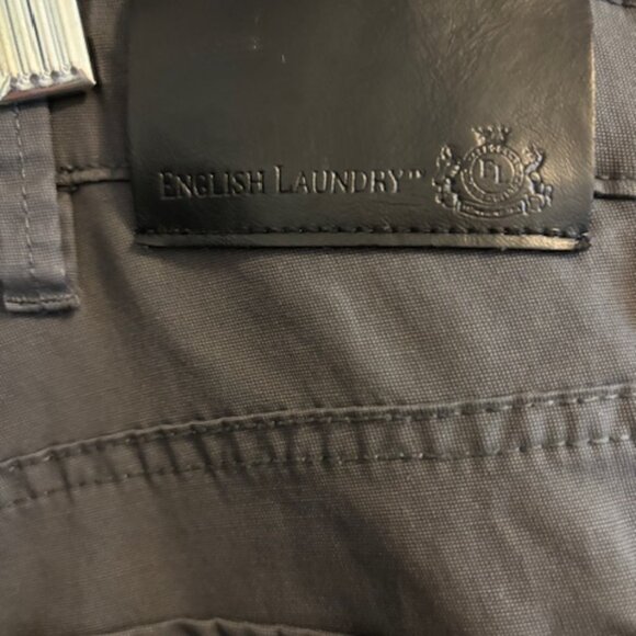 English Laundry Men's Size 38x34 Dark Gray Cotton Blend Straight Leg Pants - Picture 5 of 9